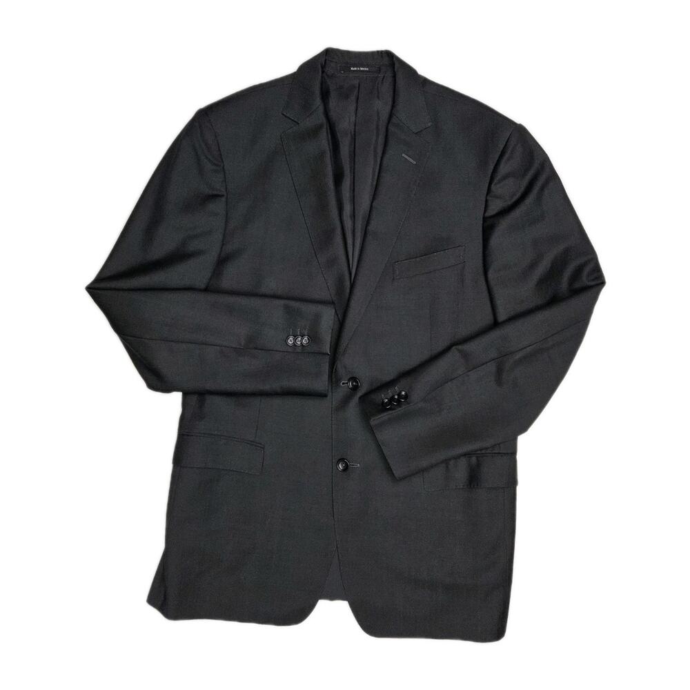 Z Zegna Blazer Men's 44L Mohair Wool Blend 2 Button Black Double vented Wedding